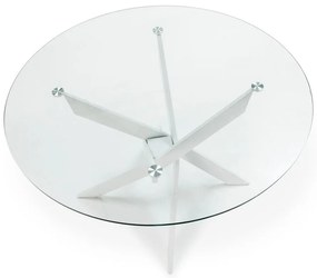 Kerek étkezőasztal üveg asztallappal 120x120 cm Ruth – Marckeric