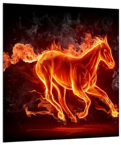 Lángoló lovas kép (30x30 cm)