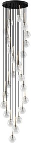 TK LIGHTING 10258 AURORA Többágú Függesztett Lámpa Fekete, Átlátszó, Arany G9 IP20