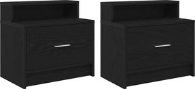 vidaXL éjjeliszekrények fiókos 2 db fekete tölgy 51 x 31 x 47 cm