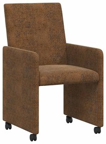 Kerekes Étkező Székek 2 pcs Barna 57 x 66 x 94 cm Műbőr velúr