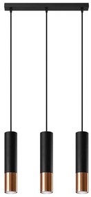 Sollux SL.0948 - Csillár zsinóron LOOPEZ 3xGU10/10W/230V fekete/réz