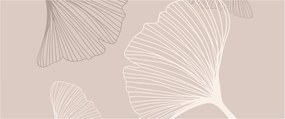 Kép - Bézs színű levelek N⁰6 (120x50 cm)