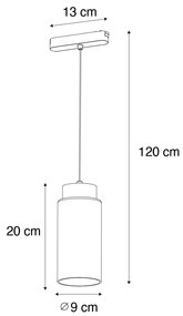 Modern fekete függeszték lámpa sínrendszerhez 1 fázisú, LED-del - Magnetic Vance