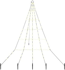 vidaXL LED Karácsonyfák talajráccsal Meleg fehér 182 cm Fém