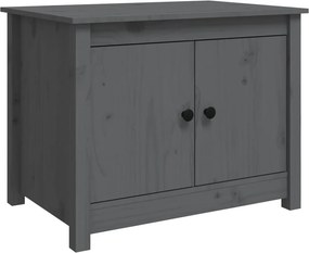 vidaXL szürke tömör fenyőfa dohányzóasztal 71 x 49 x 55 cm