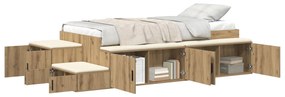 Ágykeret tárolóval kézműves tölgy 234 x 103 x 53.5 cm Faanyag