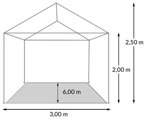 Casaria® Bulisátor Rimini 3x6 m - oldalfalak + íves ablakok - fehér