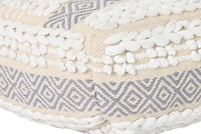 Elegáns csíkos pamut padlópárna 60 × 60 × 25 cm szürke fehér