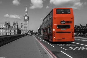 Poszter 30x20cm Emeletes busz a Westminster hídon, Assaf Frank