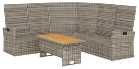 2 részes szürke polyrattan kerti ülőgarnitúra párnákkal