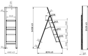 Ladder összecsukható fellépő, magasság 153 cm - Wenko