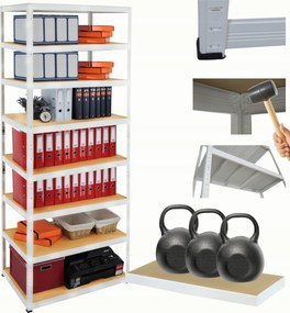 Tárolószekrény fém állvány Helios 270x75x45cm 8Px350kg Tömör Magas