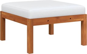 vidaXL tömör akácfa kerti lábzsámoly párnával