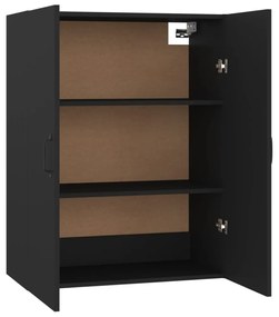 fekete szerelt fa függőszekrény 69,5 x 34 x 90 cm