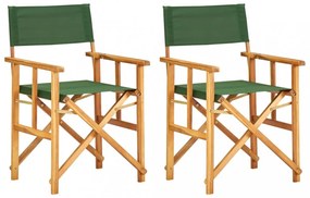 2 db zöld tömör akácfa rendezői szék