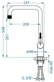 ALVEUS 1150764 - Mosogató csap FLORA 34,8 cm bronz