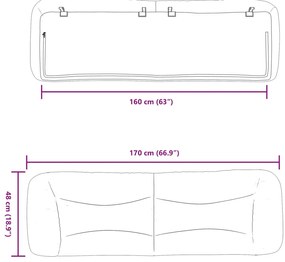 tópszínű szövet fejtámla párna 160 cm