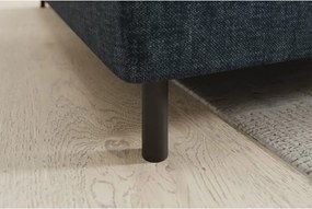 Kék bársony kinyitható-tárolóhelyes sarokkanapé (bal oldali-L alakú) Barea – ELTAP