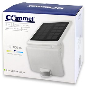 Commel LED reflektor, napelemes, mozgásérzékelővel, 8W,