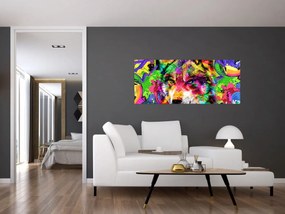 Kép - Farkas graffitivel (120x50 cm)