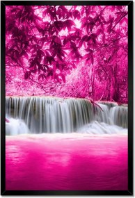 Poszterek keretben 40x60 Rózsaszín vízesés Tájkép
