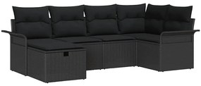 vidaXL Kerti Kanapé Szett párnával tárolóval 6 pcs Poli rattan