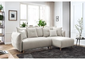 Krémszínű kinyitható sarokkanapé (variálható) Nessa – Bobochic Paris