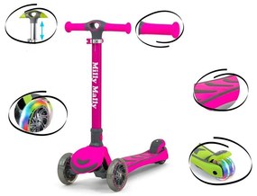 Milly Mally Scooter Boogie gyerek roller rózsaszín, 80,6 x 59 x 25 cm
