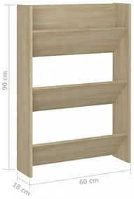 2 db sonoma-tölgy fali cipősszekrény 60 x 18 x 90 cm
