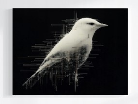 Poszter Grafika Digital Pixel Glitch Art Madár B&amp;w 80x60
