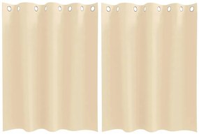 Függönyök függönyökkel 2 pcs Krém Poliészter