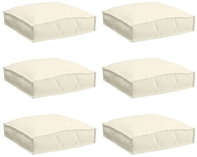 Pallet párnák üléshez 6 db Krém 40x40x8 cm Oxford szövet