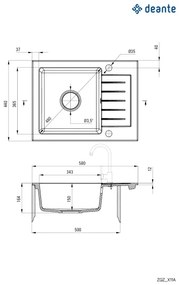 Deante ZQZ_511A - Konyhai mosogató ZORBA 58x44 cm gránit/bézs