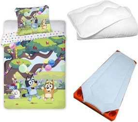 Bluey Garden Party gyerek, ovis ágyneműhuzat, derékalj és paplan/párna szett 100x135 cm 40x60 cm