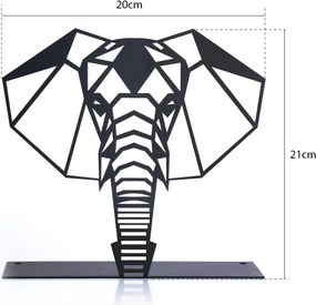 Elephant fém dísztárgy, fekete, 21×21 cm