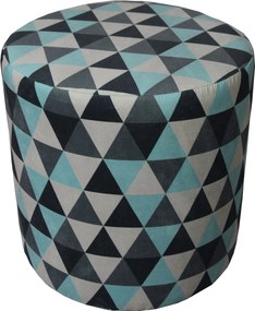 Pufa, Kerek 40 cm-es Mercury puff, háromszöges, Geometriai Mintás, gyerekszobába