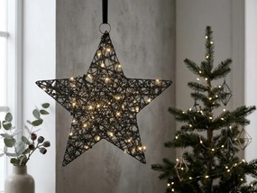 Karácsonyi dekoráció csillag STARIELLE LED világítással 30 cm, fekete