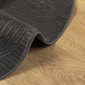 IZA antracit rövid szálú skandináv stílusú szőnyeg Ø 200 cm