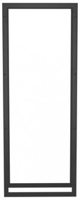 fekete acél tűzifatároló állvány 50x28x132 cm
