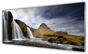 Akril üveg kép Mountain Vízesés táj 100x50 cm