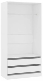 vidaXL fehér szerelt fa ruhásszekrény 100 x 50 x 200 cm