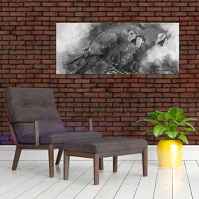 Kép - Akvarell papagájok (120x50 cm)