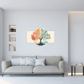 Kép – Duális fa pillangóval (90x60 cm)