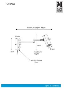 Markslöjd 107538 - Állítható fali spotlámpa TORINO 1xGU10/12W/230V