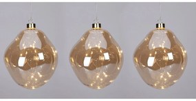 Organic ball karácsonyi LED dísz szett 3 db, arany