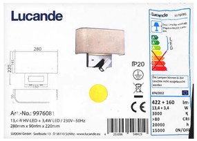 Lucande Lucande - LED Fali lámpa VIRVE 1XLED/13,4W/230V + 1xLED/3,4W/230V LW0356