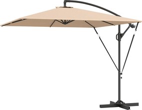 Outsunny Ferde Napernyő Ø260 cm Napernyő UV Védelemmel 50+, Vízlepergető Forgatható Napernyő Állvánnyal, Fedezettel, Kvázi Biztonsággal, Állványos Nap