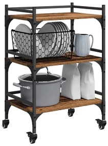 vidaXL Konyhai kocsi Öreg fa 50 x 35 x 75.5 cm Faanyag