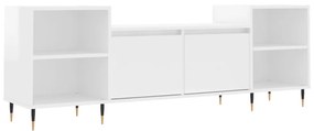 fehér magasfényű szerelt fa TV-szekrény 160x35x55 cm
